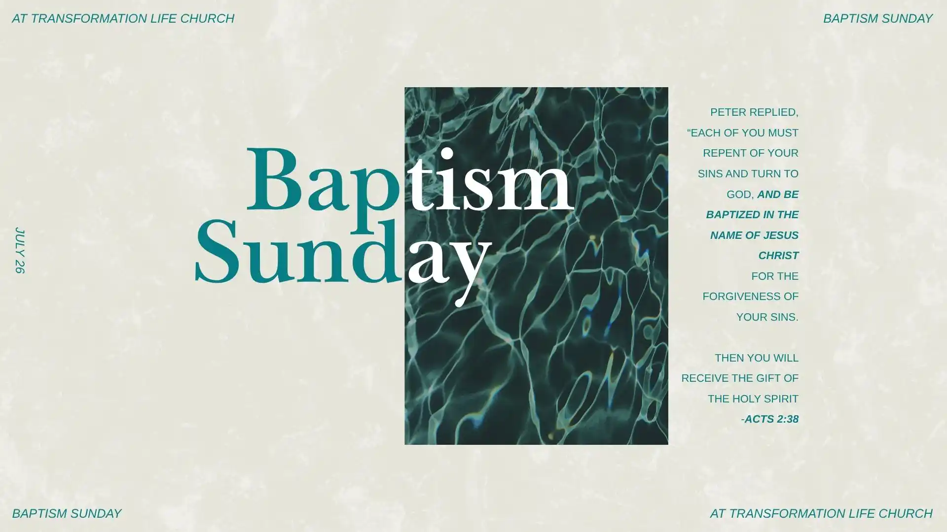 TLC Baptism Sunday